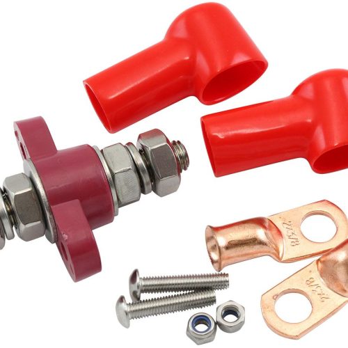 AF49-4062R Aeroflow Single Electrical Bulkhead M10 Post Positive Stud Red Termina