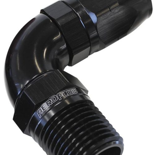 Male 1/2 NPT 90 Deg to -12HoseBLACK FULL FLOW BILLET 1 PIECE