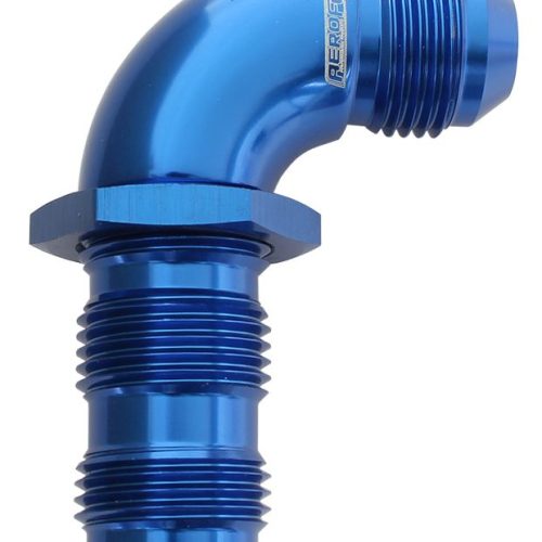 90 DEG BULKHEAD -8AN FULL FLOWBLUE NO RESTRICTION NUT SEPER