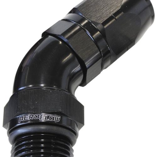 MALE HOSE END -10ORB to 12HOSEFULL FLOW BILLET 45 DEG