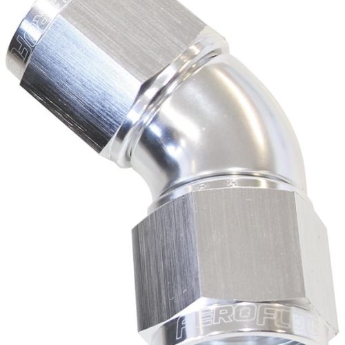-20AN 45 DEG SWIVEL COUPLER SILVER BILLET FULL FLOW 1PIECE
