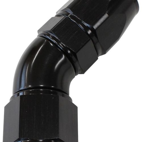 45 DEG -4AN FULL FLOW TEFLON  HOSE END BLACK 1 PIECE FULLFLO