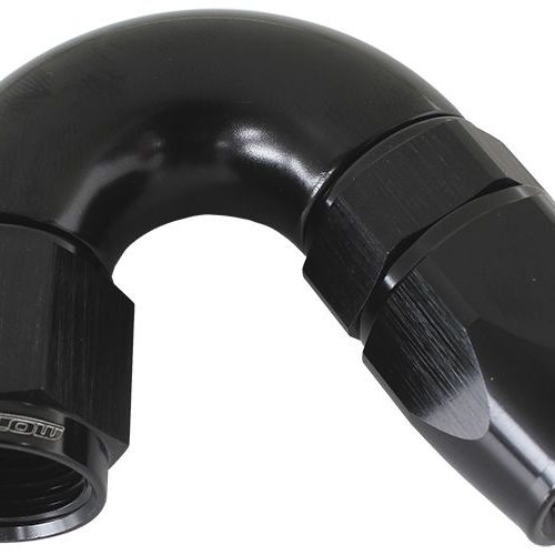 150 DEG -4AN FULL FLOW TEFLON HOSE END BLACK 1 PIECE FULLFLO