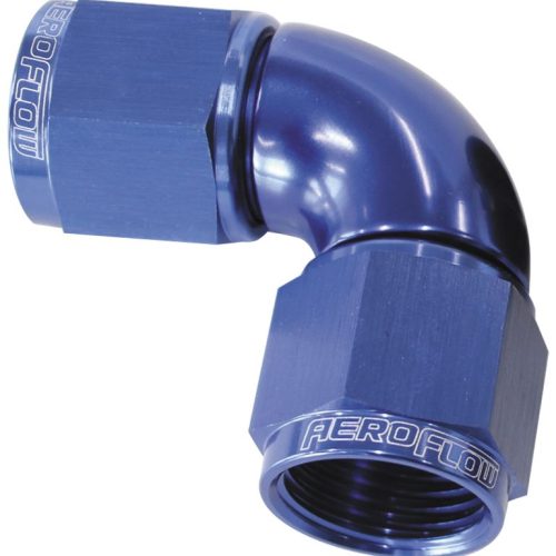 -20AN 90 DEG SWIVEL COUPLER BLUE BILLET FULL FLOW 1 PIECE