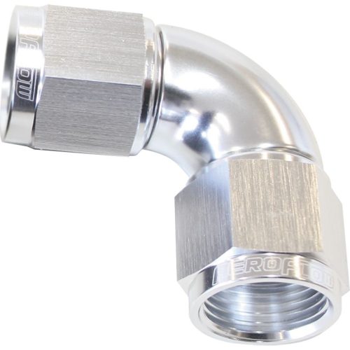 -20AN 90 DEG SWIVEL COUPLER SILVER BILLET FULL FLOW 1PIECE