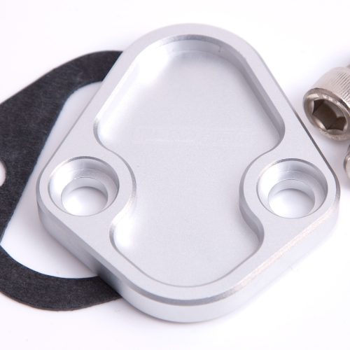 BILLET FUEL PUMP BLOCK OFF SILVER CHRY BBC SBF BBF
