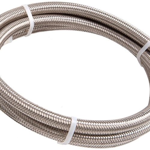 #6 NYLON BRAIDED A/C S/S HOSE 1M SILVER 8.3mm ID 11.7mm OD