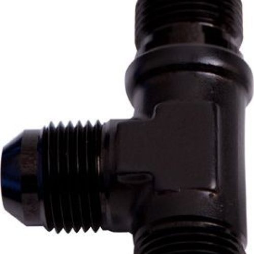 MALE -4AN TEE BULKHEAD ON RUN BLACK MALE -4AN NUT, SEPERATE
