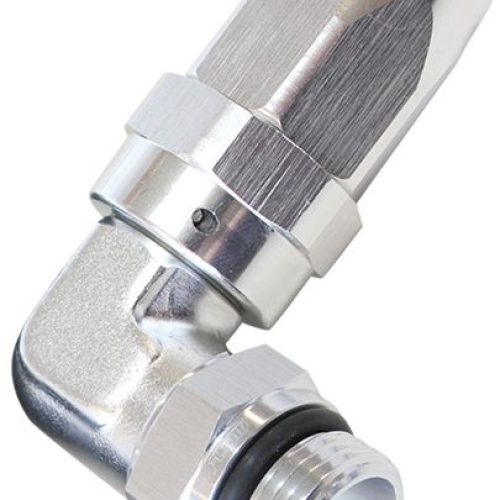 AF849-12-12S Aeroflow Orb Taper Swivel 90&Deg; Hose End  12 An To  12 Orb Silver Finish. Suit 100 & 450 Series Hose