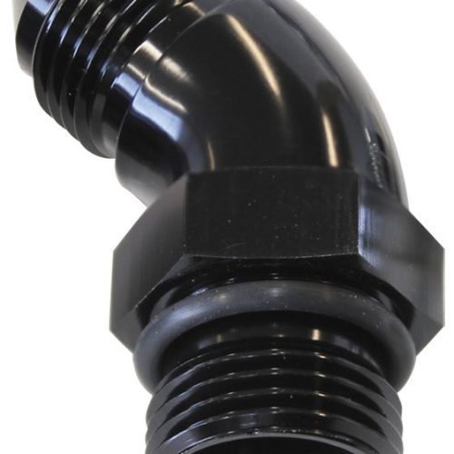 AF902-03BLK Aeroflow 45 Deg  3 Orb To  3 An Complete With Jam Nut And O Ring Black