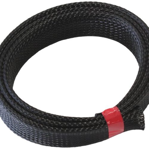 1″ 7.6 METER HEAT FLEX BRAID  BLACK TIGHT WEAVE HIGH COVERAG