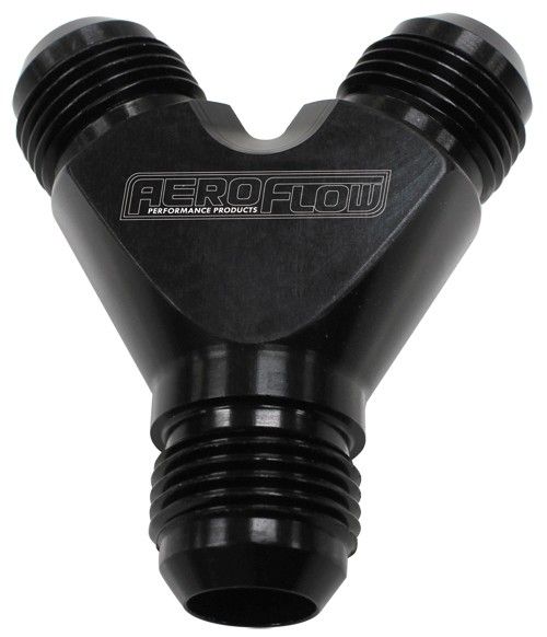AF930-08-06BLK Aeroflow Y Block 8 An In 6 An Out Black 1 X 8 An In 2 X 6 An Out